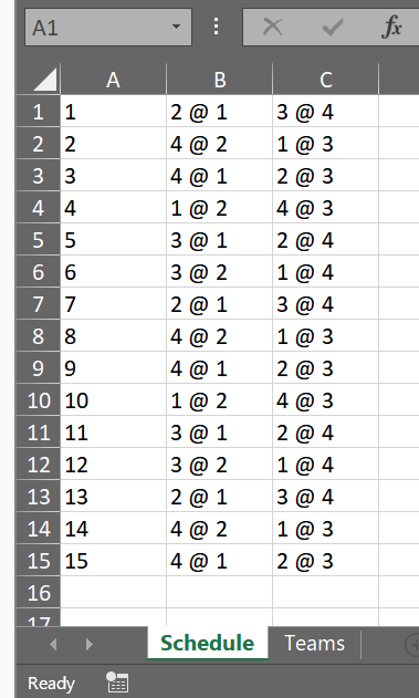 Schedule Sheet